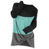 Tricot Tordu en Blocs de Couleurs - Bleu profond XXL