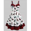 Robe de Noël à Carreaux à Imprimé Cerf de Grande Taille - multicolor 5X