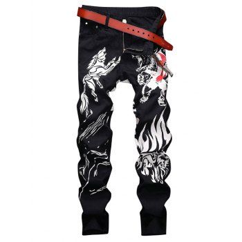 

Wolf Graphic Long Jeans, Black