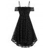 Robe D'Halloween Motif de Chauve-souris à Epaule Dénudée à Lacets - Noir XL