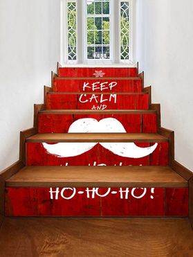 Christmas Beard Print Decorative Stair Stickers