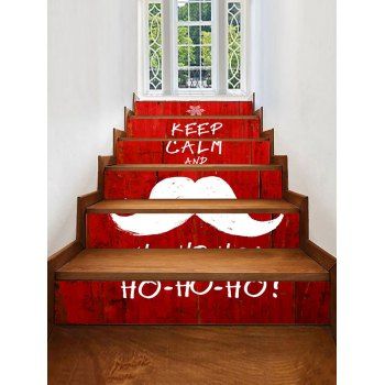 

Christmas Beard Print Decorative Stair Stickers, Multicolor