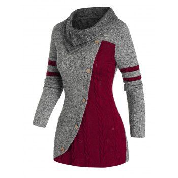 Two Tone Patchwork Knitwear