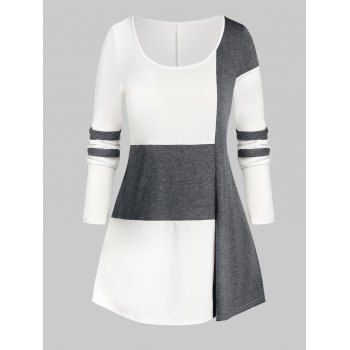 

Plus Size Two Tone Tunic T Shirt, Carbon gray