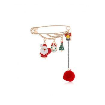 

Christmas Fringe Pom Pom Safe Pin Brooch, Multicolor e