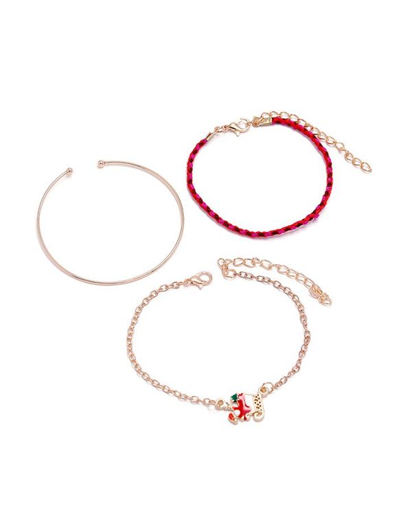 Ensemble de Bracelet de Noël Lustré en Alliage 3 Pièces - multicolor A 