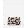 Leopard Pattern Faux Fur Fluffy Crossbody Bag - MILK WHITE 