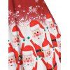 Christmas Santa Claus Print Fit and Flare Dress - RED M