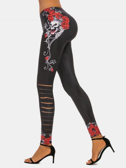 Nouvelle robe Halloween Citrouille Crâne Rose Bougie chauve-souris Imprimé Legging Skinny 4-22