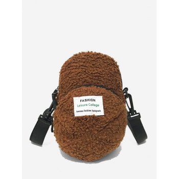 

Cap Shape Teddy Fluffy Crossbody Bag, Brown