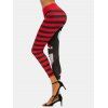 Legging Rayé Père Noël à Taille Haute - Noir S