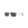 Lunettes de Soleil Rétro Barre en Métal Irrégulière Barre Etroit - Noir 