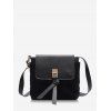 Sac à Bandoulière Jointif en Fausse Fourrure - Noir 