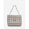Sac à Bandoulière Motif de Papillon Fausse Perle à Carreaux - café lumière 