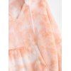 Plus Size Tie Dye Fluffy Faux Fur Front Pocket Hoodie - LIGHT ORANGE 2X