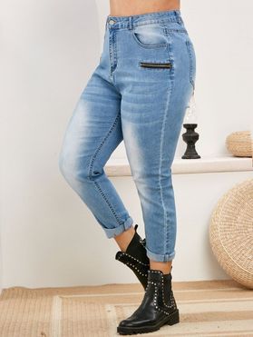 Plus Size High Rise Faded Skinny Jeans