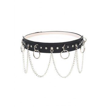 

Punk Chain Rivet Waist Belt, Black