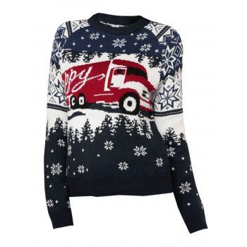 Christmas Snowflake Car Raglan Sleeve Sweater