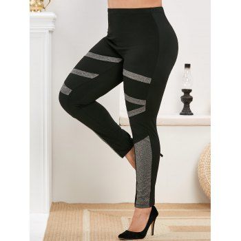 Image of Plus Size High Rise Two Tone Skinny Pants
