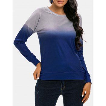 

Dip Dye Ombre Long Sleeve Top, Blue