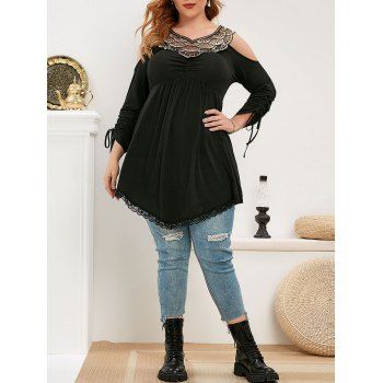 Cold shoulder plus hot sale size tops