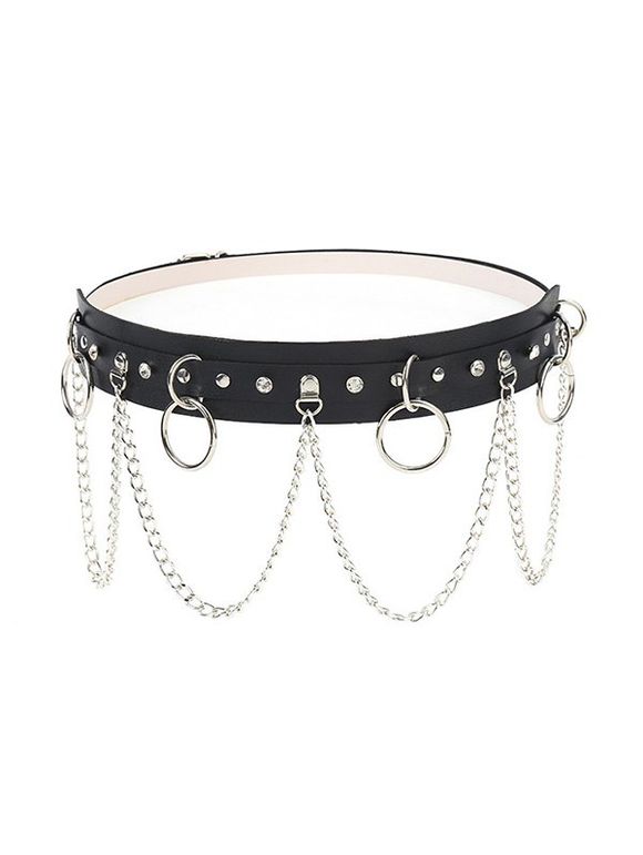 Ceinture Chaîne Style Punk avec Rivet - Noir 