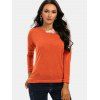 Pull Panneau en Dentelle Au Crochet à Manches Chauve-souris - Orange M