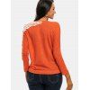 Pull Panneau en Dentelle Au Crochet à Manches Chauve-souris - Orange M