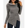 Tricot Drapé Anneau en O à Col Bénitier - Gris M