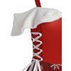Christmas Elk Snowflake Print Lace-up Cold Shoulder Dress - RED 3XL