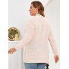 Plus Size Open Front Pockets Cardigan - PINK XL