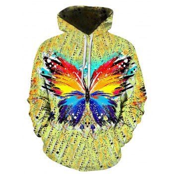 

Colorful Butterfly Printed Kangaroo Pocket Hoodie, Multicolor