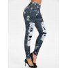 Legging Déchiré 3D Imprimé en Denim - Noir M