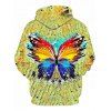Sweat à Capuche à Imprimé Papillon Coloré avec Poche Kangourou - multicolor 3XL
