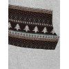 Plus Size Ethnic Print Knitted Pocket Hoodie - GRAY CLOUD L
