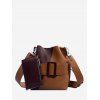 Sac à Bandoulière Seau Pendant en Blocs de Couleurs - café 