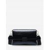 Sac à Bandoulière Rectangle à Bretelle Large - Noir 