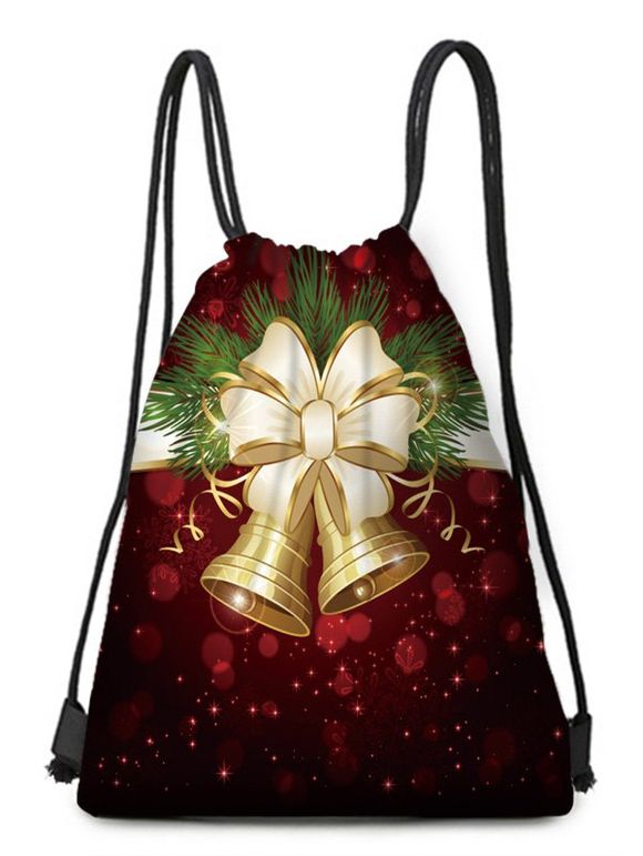 Sac Plissé Numérique Cloche de Noël et Nœud Papillon Imprimés - multicolor 