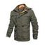 Hooded Hook and Loop Toggle Drawstring Fleece Jacket - LIGHT COFFEE S