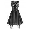 Robe Lingerie en Dentelle en Maille Transparente Grande Taille - Noir 5X
