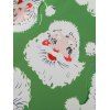 Robe Ceinturée Bordure Festonnée Motif de Père Noël Grande Taille - Vert XL