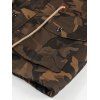 Veste Cargo Camouflage Imprimé en Cuir PU à Cordon - café S