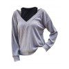 Tricot 2 en 1 Découpé Côtelé - Gris Clair XL