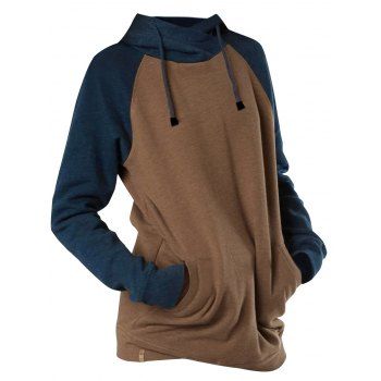 

Plus Size Colorblock Drawstring Hoodie, Deep yellow