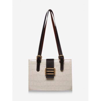 

Colorblock Textured Square Shoulder Bag, Milk white