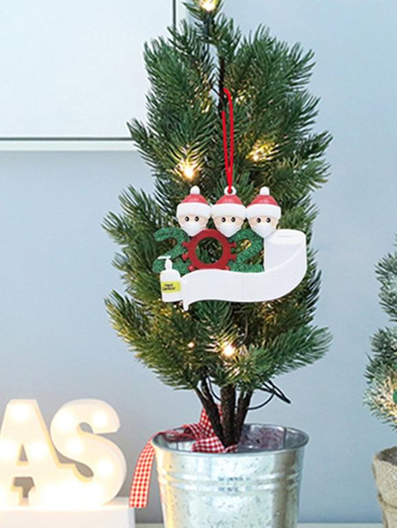 Décoration à Suspendre au Sapin de Noël en Bois DIY Motif Père Noël - multicolor THREE