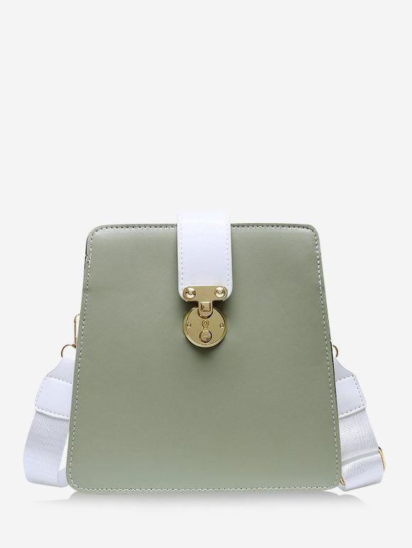 Sac à Bandoulière Carré en Blocs de Couleurs - Vert Camouflage 