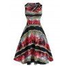 Robe Pull Motif de Pont et de Forêt sans Manches - Noir XL