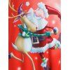 Plus Size Christmas Santa Claus Elk A Line Tie Dress - RED 5X