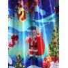 Christmas Tree Santa Claus Elk Lace Up Dress - BLUE 2XL